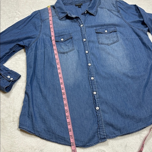 Torrid Womens Lightweight‎ Chambray Coastal Cowgirl Western Button Up Shirt 1X - Picture 7 of 8
